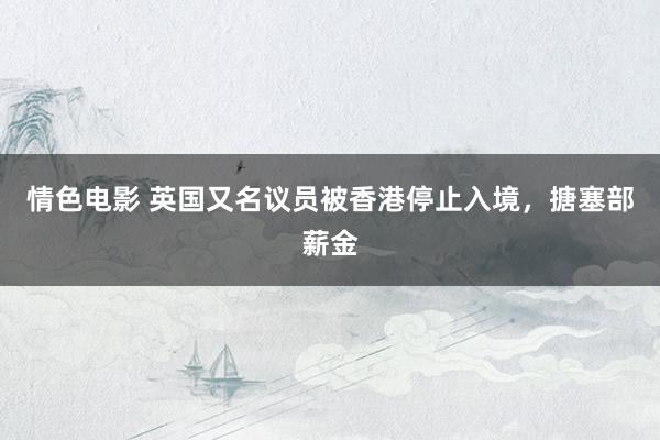 情色电影 英国又名议员被香港停止入境,搪塞部薪金