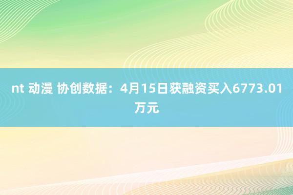 nt 动漫 协创数据:4月15日获融资买入6773.01万元