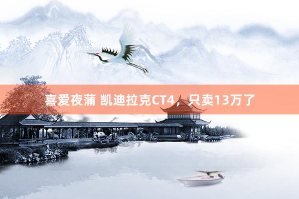 喜爱夜蒲 凯迪拉克CT4，只卖13万了