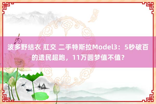 波多野结衣 肛交 二手特斯拉Model3：5秒破百的遗民超跑，11万圆梦值不值？