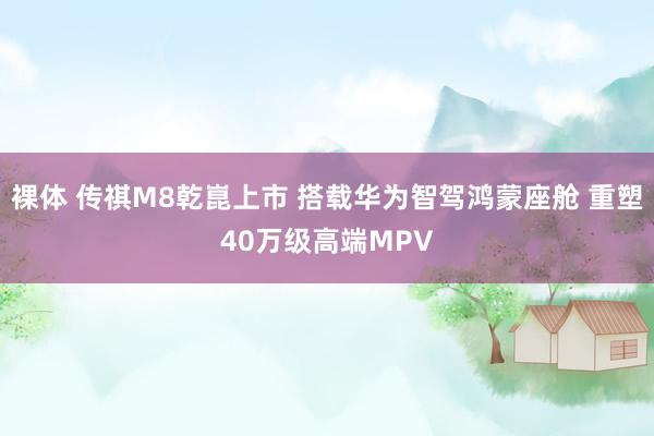 裸体 传祺M8乾崑上市 搭载华为智驾鸿蒙座舱 重塑40万级高端MPV
