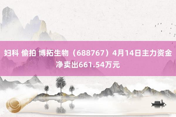 妇科 偷拍 博拓生物（688767）4月14日主力资金净卖出661.54万元