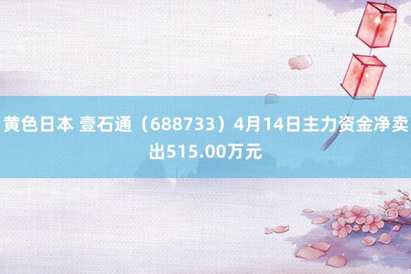 黄色日本 壹石通（688733）4月14日主力资金净卖出515.00万元