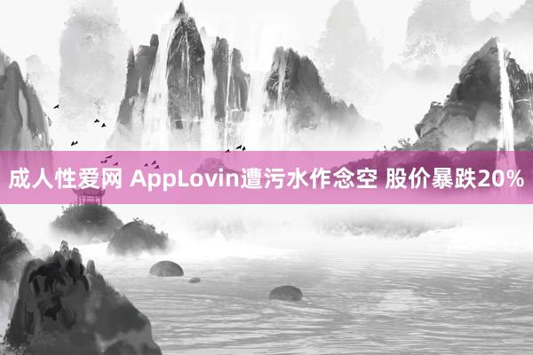 成人性爱网 AppLovin遭污水作念空 股价暴跌20%
