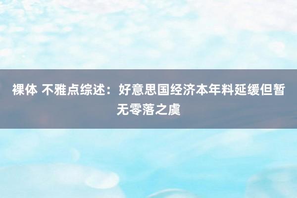 裸体 不雅点综述：好意思国经济本年料延缓但暂无零落之虞