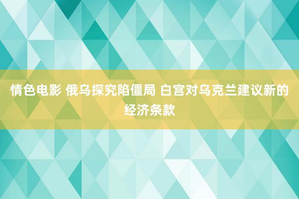 情色电影 俄乌探究陷僵局 白宫对乌克兰建议新的经济条款